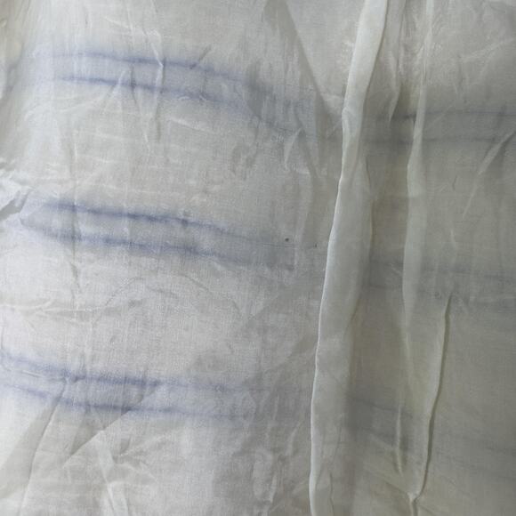 Vintage Sequin Shirt Womens Small Blue Silver Striped Wool Hong Kong 60s - Picture 11 of 12